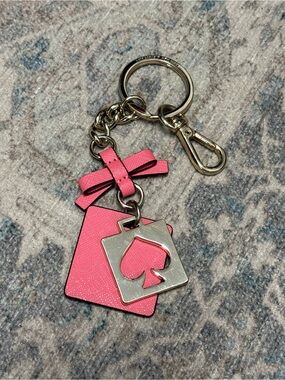 Kate Spade Pink Bow & Spade Keychain Charm - Women's Accessory
